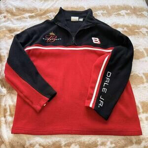 Dale Jr Budweiser #8 Fleece Pullover Jacket NASCAR Racing Red Black XL
